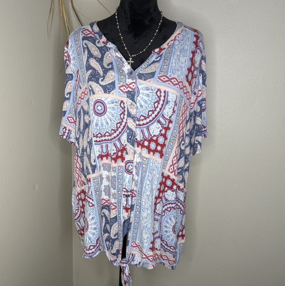 Plus Paisley Blouse
